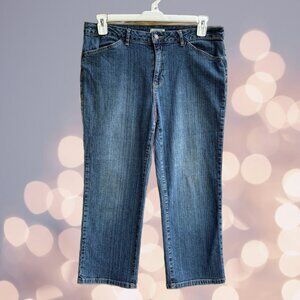 St. John's Bay Women's Mid Rise Cropped Capri Jeans Blue Size 12